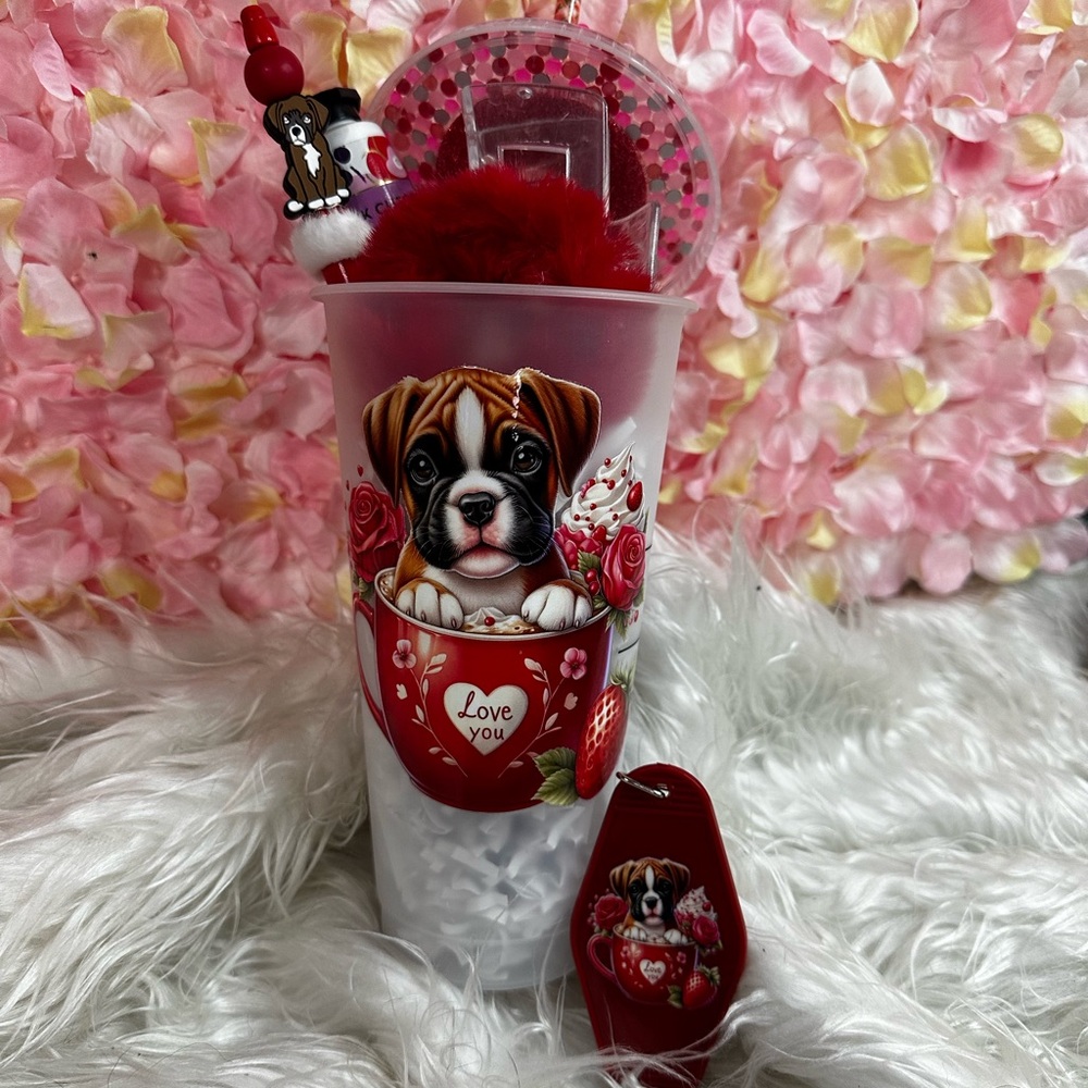 Starbucks Red and White Puppy Love Tumbler